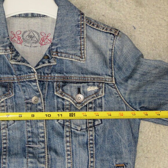 Vintage Gap 1969 Limited Edition Distressed Blue Denim Jean Jacket XS - Picture 10 of 16